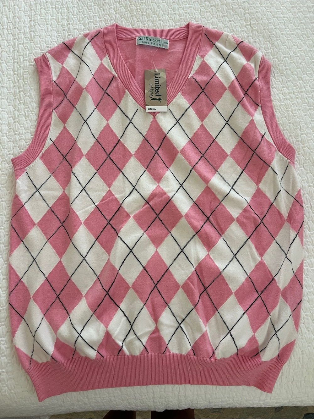 Pink Argyle Sweater Vest - Kids